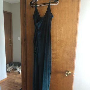 Floor length velvet dress